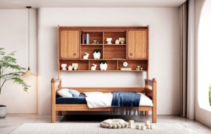 Litera doble sobre doble de madera maciza de caoba estilo vintage - Product Image 4