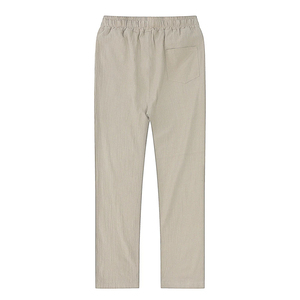 Pantalones de lino y algodón para hombre, novedad de otoño, ropa de calle deportiva, pantalones de lino transpirables de Color sólido para invierno, estilo informal plano frontal - Product Image 5