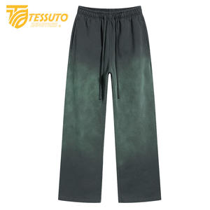 Personnalisé soleil fané Baggy jambe droite pantalons de survêtement surdimensionné français éponge coton Flare pantalon logo personnalisé lavé pantalons de survêtement évasé - Product Image 2