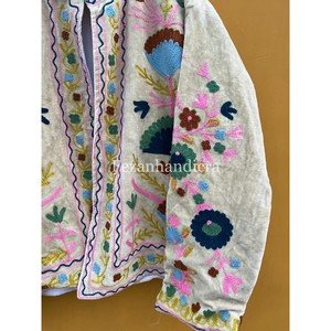 Women's Boho <b>Hippie</b> Style Winter Coat with Handmade Short Suzani <b>Jacket</b> Flower Embroidery Wholesale Lining for Spring Season - Product Image 3