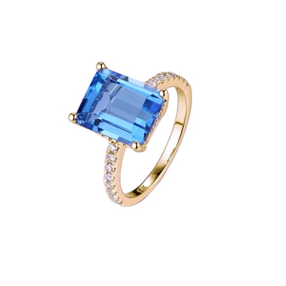 Natural Blue Gemstone Beaded 14k Gold Plated Rings for Men's Fashion Statement at Reasonable Prices from US Exporter