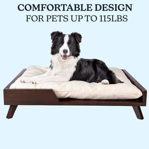 Modern Rectangle Cartoon Wooden Elevated <b>Dog</b> <b>Bed</b> with Soft Cushion Eco-Friendly Indoor Furniture for Medium Large <b>Dogs</b> Wholesale - Product Image 5