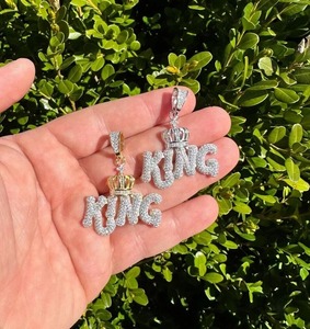 จี้มงกุฎเงินสีขาว925สีสเตอลิงสำหรับผู้ชายประดับเพชรด้วยเพชรประดับอัญมณีชุบของขวัญสำหรับเธอ - Product Image 2