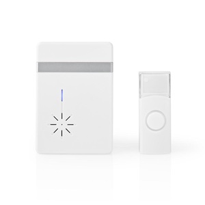 Campanello musicale wireless con 36 melodie, portata di 300 metri, IP44 (Nedis DOORB212WT) - Product Image 1