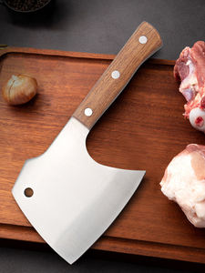 Hache artisanale en acier inoxydable forgé de qualité industrielle avec fourreau en cuir, manche en acier, longueur totale de 400 mm, garantie 1 an - Product Image 2