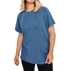 Camisas de algodón 100% para mujer, camisetas de gran tamaño, camisetas de manga corta informales lavadas con ácido Vintage de verano, cuello redondo holgado - Product Image 1