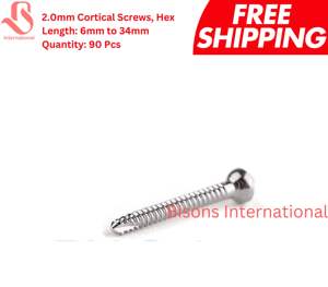 BISONS - Tornillos Corticales Autoperforantes de 2.0 mm para Cirugía Veterinaria, Implantes Ortopédicos Manuales de Acero Inoxidable - Product Image 4