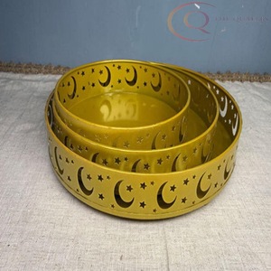 Plateau décoratif artisanal en acier inoxydable pour le Ramadan, design artistique |   Thèmes de couleurs personnalisables pour la décoration intérieure et le style de table - Product Image 4