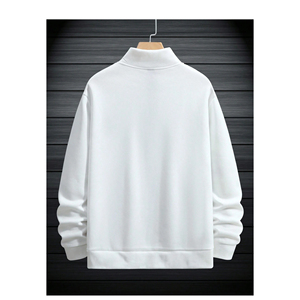 OEM personalizado hombres otoño algodón cómodo media cremallera sudadera pulóver hombres 1/4 Zip sudadera para hombres al por mayor tasa 2025 - Product Image 3