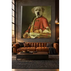 Impresión en lienzo de un perro distinguido de Fida escribiendo en el escritorio - Product Image 2