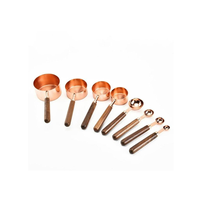 Cuillères à mesurer en cuivre avec différentes tailles Plis multifonctions Cuillère de cuisine plate Conception liquide