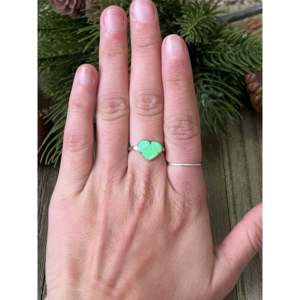 Rose Gold Plated Stainless Steel <b>Ring</b> with Green <b>Opal</b> Inlay Size 5.75 Bezel Set Gift - Product Image 2