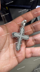 Pendentif Croix Glacée en Moissanite Diamant Luxe Hip Hop Argent Plaqué Rhodium Bijoux de Foi Bling Statement Cadeau de Mariage Femme - Product Image 3