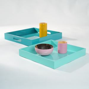 Nouveauté Fabricant de haute qualité Plateau en forme de bois laqué personnalisé Plateau de courtoisie en marbre multicolore pour les acheteurs - Product Image 4