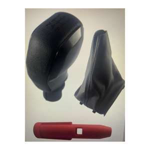 ชุดหัวเกียร์และปลอกหุ้มเกียร์ดีไซน์สปอร์ตสีดำสำหรับรถยนต์ Peugeot 206 รุ่น Deluxe - Product Image 1