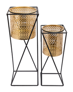 Gran oferta artesanía Metal troquelado cubo Metal maceta soporte boda decoración al aire libre decoración indio artesano hecho - Product Image 3