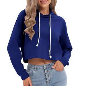 Sudadera con Capucha Corta de Manga Larga con Hombros Caídos para Mujer, Talla Grande, Sudadera con Capucha Cálida de Invierno, Ecológica, con Logotipo Personalizado - Product Image 6