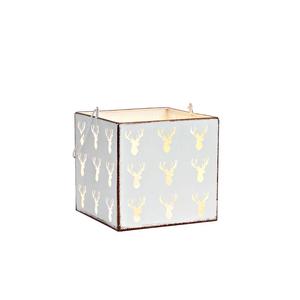 Linternas cuadradas de vela de cuerpo de metal de forma ancha con color personalizado para Navidad con los tamaños de 22x24x22cm - Product Image 1