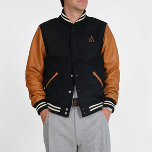 แจ็คเก็ตหนังทรง Letterman สไตล์วิทยาลัย ตกแต่งอย่างมีสไตล์ เหมาะสำหรับฤดูหนาว สำหรับผู้ชาย - Product Image 2