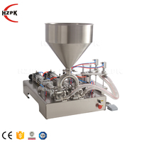 HZPK machine de remplissage semi-automatique doypack de table à 2 buses pour pâte de jus liquide doypack de sachets à bec verseur pour sauce épaisse alimentaire