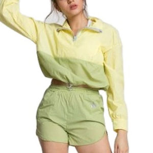 Ropa impermeable de primera calidad para mujer, cortavientos con logotipo personalizado, conjunto de 2 piezas de nailon, conjunto corto cortavientos - Product Image 3