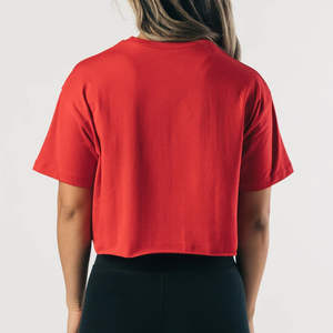 T-shirt haut court à manches courtes personnalisé pour femmes respirant été XS taille motif solide écologique prix de vente en gros personnalisé - Product Image 4