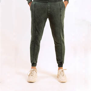 Survêtements d'hiver personnalisés pour hommes, en molleton de coton, streetwear vintage, lavage à l'acide, sweat-shirt et pantalon de survêtement délavés - Product Image 3