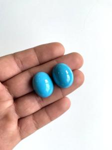 59.49 carats Turquoise Arizona Cabochons 2 pièces paire de qualité supérieure pour la fabrication de bijoux fins pierres précieuses naturelles - Product Image 5