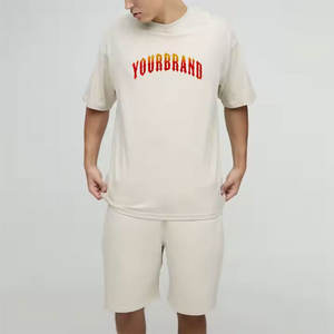 Survêtement respirant deux pièces 100% coton de qualité supérieure pour hommes, ensembles très vendus avec impression de logo personnalisée - Product Image 6