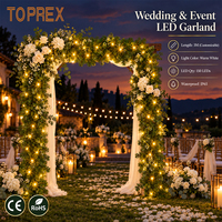 Guirlande de Noël avec lumières LED intégrées, 150 LED 220V IP65 résistantes aux UV, verdure pour la décoration de jardin et de mariage