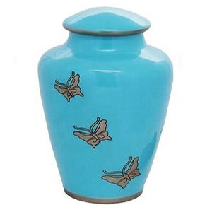 URNA DE CREMACIÓN DE LATÓN PARA ADULTOS MARIPOSA DE ORO MATE URNA DE CREMACIÓN FUNERAL DE METAL PARA CENIZAS HUMANAS - Product Image 1