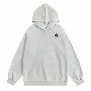 High Quality Winter Casual Wear Basic 100% Cotton Rhinestone Hoodie Designed for <b>Comfort</b> Style Great Relaxed Outings Breathable - Product Image 1