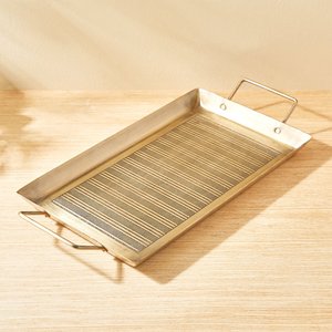 Hotel Metal Serving <b>Trays</b> Customized Light Luxury Silver Stainless Steel Metal <b>Storage</b> <b>Tray</b> Upscale Leather Hotel Service <b>Tray</b> - Product Image 2