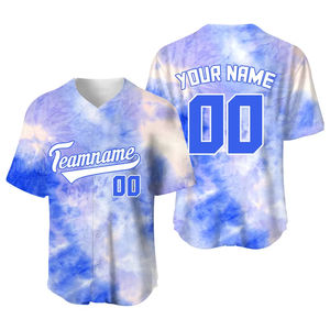 Nueva camiseta de béisbol corta personalizable para mujer, ropa de softball americana cosida en azul bebé económica - Product Image 5