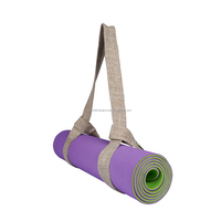 Sac de transport unisexe en toile de coton écologique pour tapis de yoga, avec logo personnalisé, bandoulière de gym, style artisanal, pour femme, été, NP