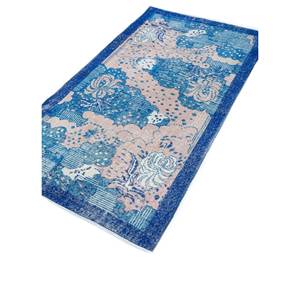 Tapis en laine noué à la main bleu vintage Pae-2113, motif floral, grand tapis pour la décoration de la maison, du salon et du couloir, taille 9x12 - Product Image 2