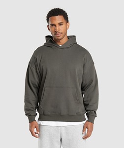Sweat-shirt unisexe épais en coton uni pour l'hiver, col rond, personnalisable, coupe oversize pour homme, vente en gros - Product Image 2