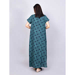 Camisón Largo Informal para Mujer Evolve, Tela Alpina, con Bolsillos Laterales, Cuello Bordado, Estampado, Mangas Cortas, Suave - Product Image 6