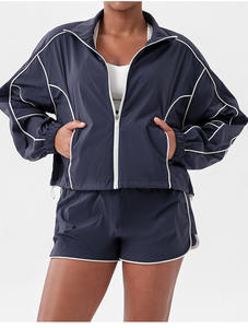 Chaquetas de Gimnasio Impermeables de Poliéster y Nailon Personalizadas con Cierre, Pantalones Cortos Deportivos para Correr, Conjunto para Trotar, Chaqueta Cortavientos de Secado Rápido, Trajes Deportivos - Product Image 3