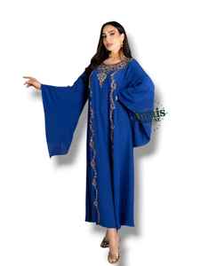 Dubai Wholesale <b>Modest</b> <b>Satin</b> Silk Abaya Long Sleeve Floor Length Embroidery Caftan Islamic Clothing <b>Dress</b> Women Straight - Product Image 5