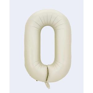 Globos de Fiesta Color Crema Número 100 cm, Bolsa de 12 Unidades - Product Image 1