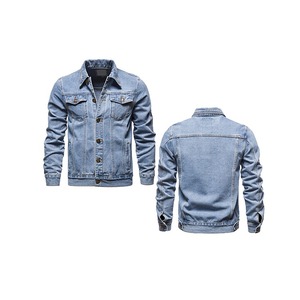 Fashion Clothing Real Leather Men's <b>Denim</b> <b>Jacket</b> Outwear Leather Top Quality Men <b>Denim</b> <b>Jacket</b> - Product Image 1