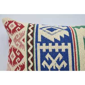 Cojín con estampado geométrico tradicional, almohada de lana crema de 16x24 pulgadas, almohada decorativa tejida para sofá para uso doméstico - Product Image 2