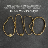 Bracelet en pierre naturelle et acier inoxydable à perles, plaqué or, léger, de luxe, pour usage quotidien, idéal comme cadeau, production rapide
