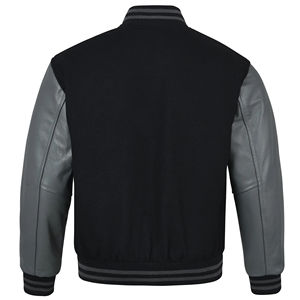 2025 High Quality Varsity <b>Men's</b> Letterman Baseball <b>Black</b> Wool <b>Black</b> Leather <b>Jacket</b> for <b>Men</b> <b>Jacket</b> for <b>Men</b> - Product Image 6