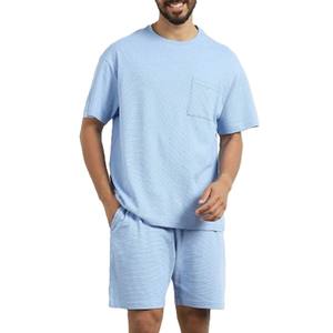 Conjunto de Camiseta y Pantalones Cortos Transpirables para Hombre, Algodón Orgánico de Alta Calidad, Conjunto Deportivo de Dos Piezas para Hombre, Camiseta y Pantalones Cortos de Verano - Product Image 1