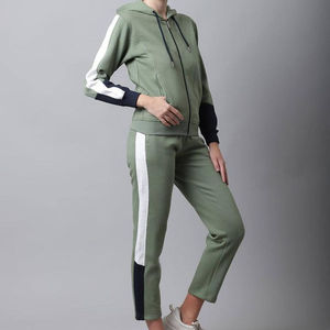 ชุดกีฬาคอกลมสำหรับผู้หญิงชุดออกกำลังกาย2ชิ้นชุดออกกำลังกายแบบลำลองออกแบบได้ตามต้องการ - Product Image 1