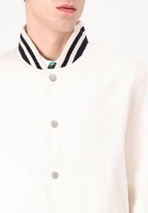 Custom Logo & Design Ribbed Collar <b>Men's</b> Letterman <b>Varsity</b> <b>Jacket</b> Embroidered College Baseball <b>Bomber</b> Winter <b>Jacket</b> For <b>Men</b> - Product Image 4