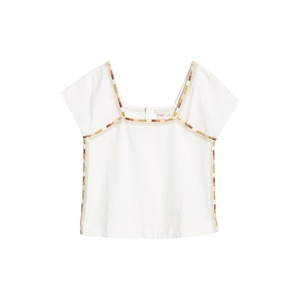 Camicetta Bianca da Donna Faherty Ricamata con Pizzo in Popeline di Seta Chiffon Traspirante Taglie XS-XL per Ufficio Primavera/Estate - Product Image 5