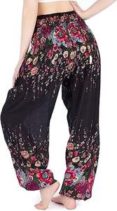 Pantalons Harem pour femmes, taille mi-haute, pantalons de yoga bohèmes avec poches - Vêtements bohèmes écologiques à séchage rapide - Product Image 6